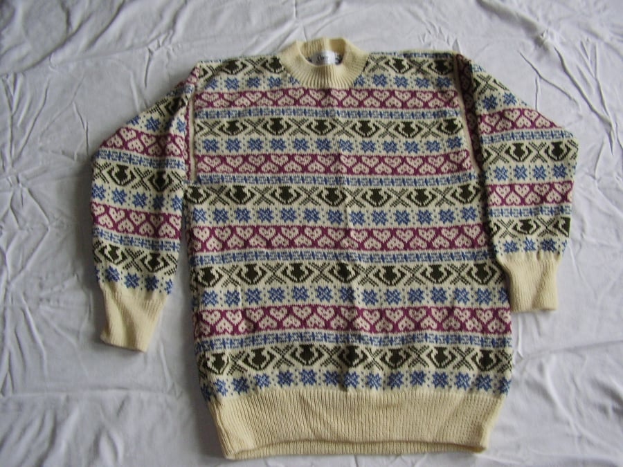 Cream Traditional Fairisle Jumper