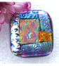 Patchwork Dichroic Fused Glass Brooch 083 Handmade 