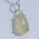Libyan Desert Glass Necklace Sterling Silver Jewellery Gift Claw Set Rose Cut