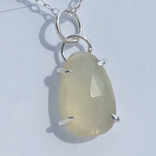 Libyan Desert Glass Necklace Sterling Silver Jewellery Gift Claw Set Rose Cut