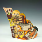 Mid Sized Decorative Ceramic Sculpture - Table Manners Collection: Tea Time