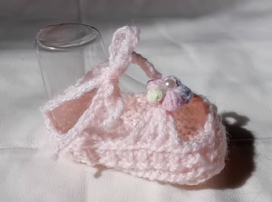 Cute Hand Knitted Baby Sandal Shoes, 2 designs, ages 0-3 months or 3-6 months