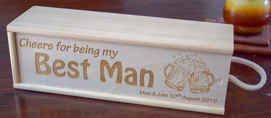 Wedding Wine Bottle Gift Box - Maid of Honour, Best Man, Bridesmaid, Usher