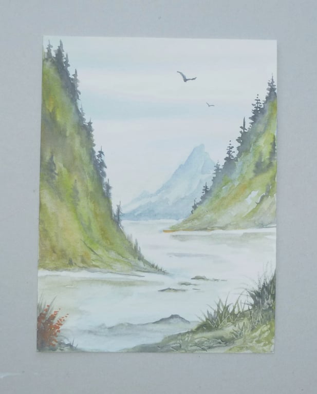 original art watercolour landscape painting ( ref FA 52 C4 )