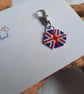 Beaded Union Jack Keyring Charm - Image 3