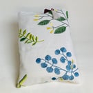 Book sleeve and bookmark. Gift for book-lover. Floral embroidery