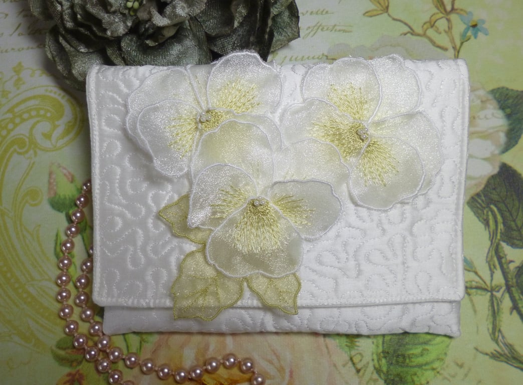 Clutch Bag Pansy Silk Clutch Bag by Carolee Crafts PB1 - 0016