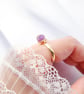 Gem Shape Dried Flower Adjustable Ring - Image 3