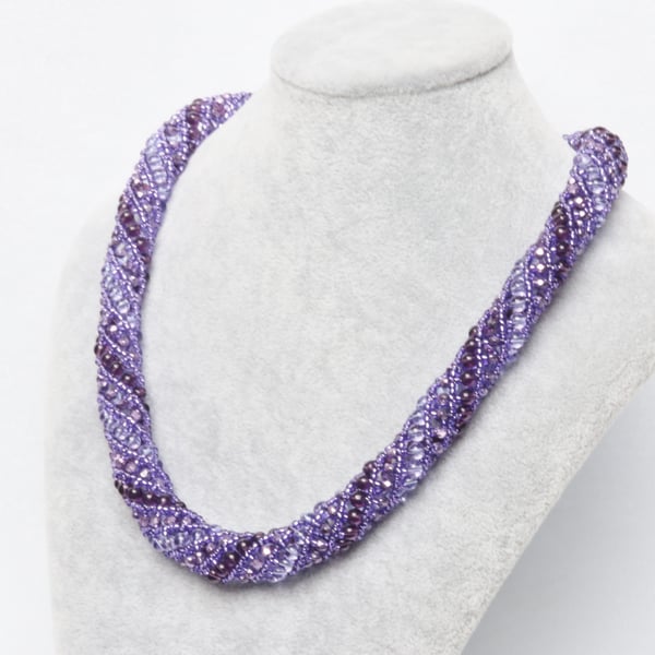 Purple Beaded Necklace 