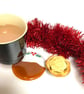Fused Glass Christmas Pudding Coaster - Image 3
