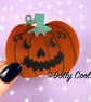 Large Pumpkin Acrylic Brooch by Dolly Cool - Vintage Style Novelty Brooch - Fake
