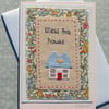 Hand-stitched new home card to brighten up a busy day of un-packing!