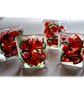 Candle Holder Fused Glass Tea-light Red Green Swirls - Image 2