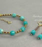 Amazonite & Garnet gold filled adjustable bracelet, 6.5 or 7.5 inch - Image 3