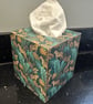 Green and gold leopard tissue box cover