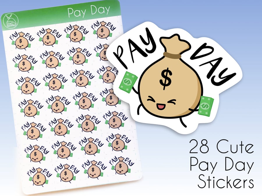 Cute Pay Day Stickers for Planners and Journals
