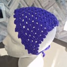 Purple cotton hair bandana festivals summer handmade crochet