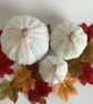 PUMPKINS .Set of 3. Autumn. White. Home decor. Halloween. - Image 2