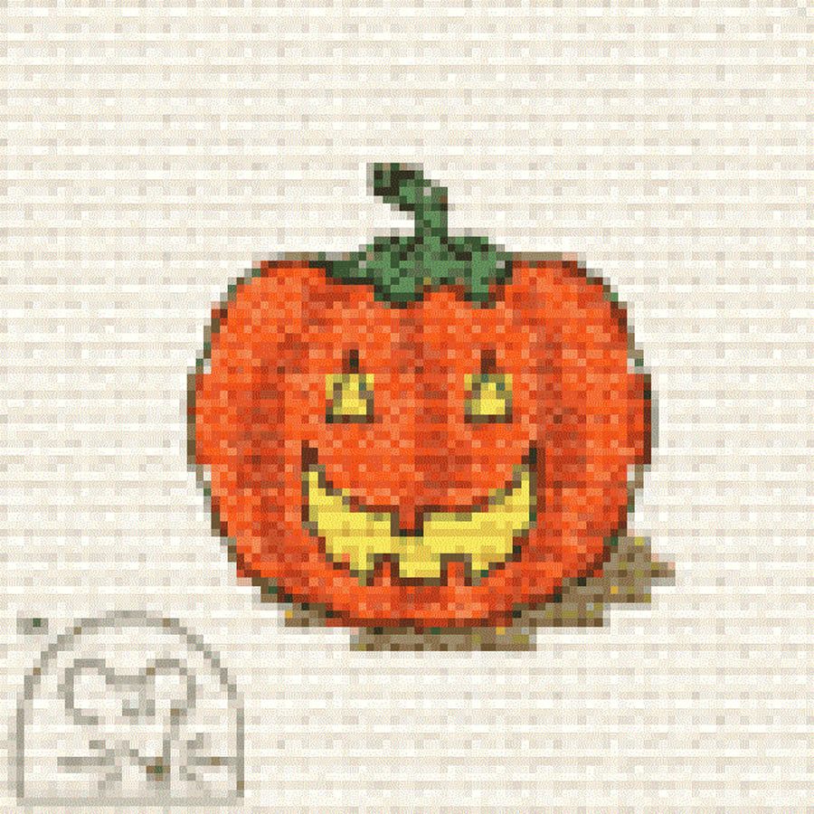 Mouseloft Stitchlets 'Make Me For Halloween - Pumpkin' Cross Stitch Kit