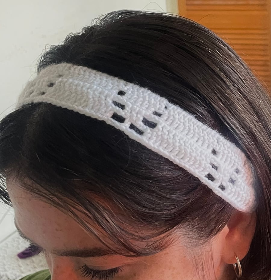 White Crochet Headband