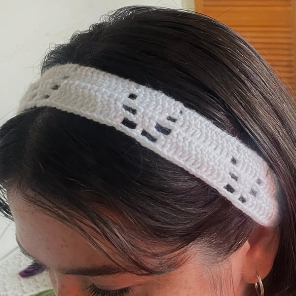 White Crochet Headband