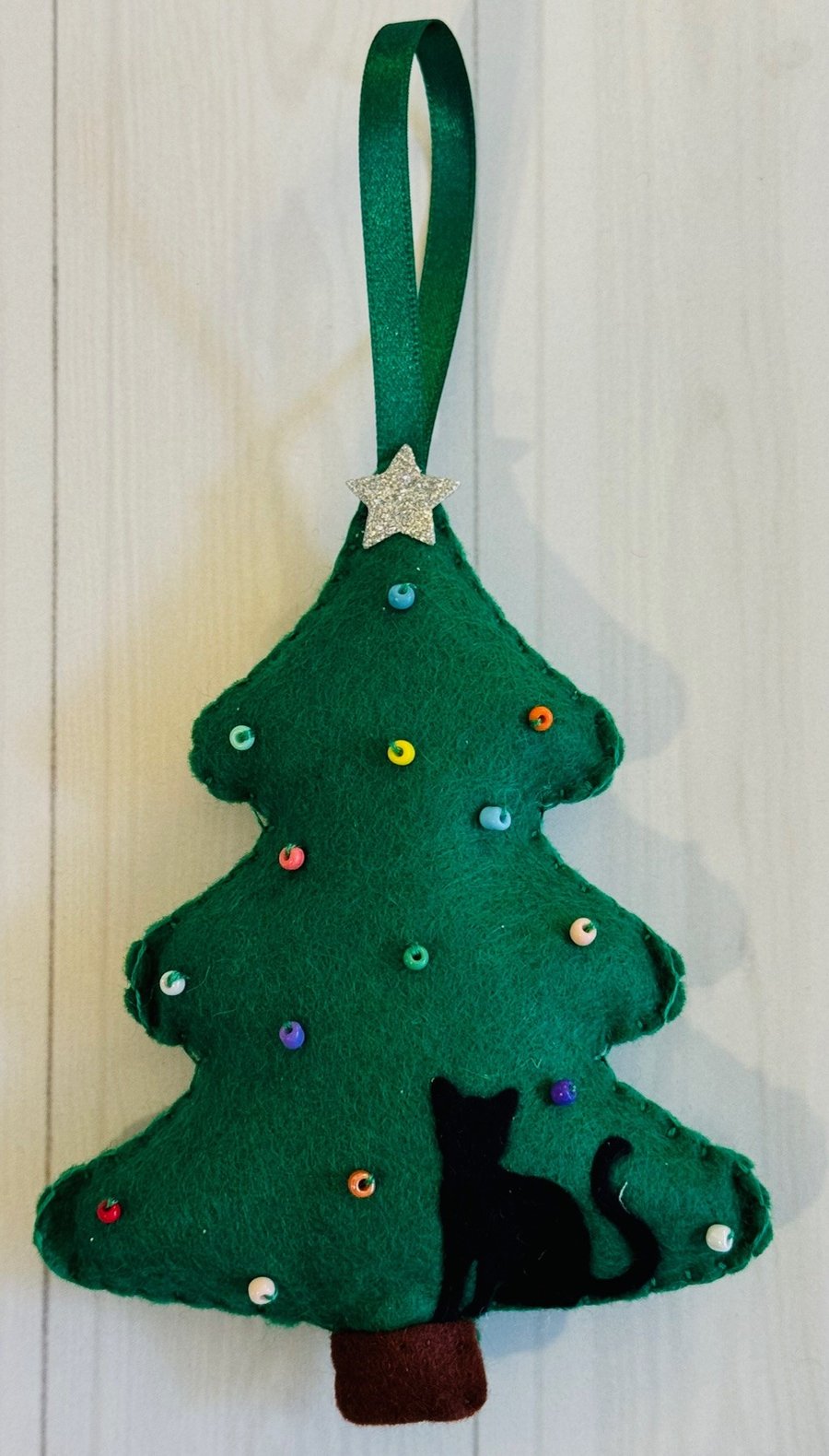 Handmade Christmas tree decoration with cats and dogs