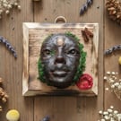 Threshold Guardian Plaque . Handcrafted Wooden Spirit Talisman