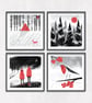 Watching Square Art Print - Image 4