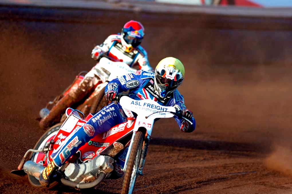 Great Britain Speedway Motorcycle Action Photograph Print
