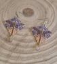 Aztec beaded sterling silver earrings, sparkly, statement jewellery (EAR-0002)