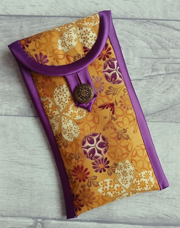 Japanese Style Floral Glasses Case, Storage Pouch