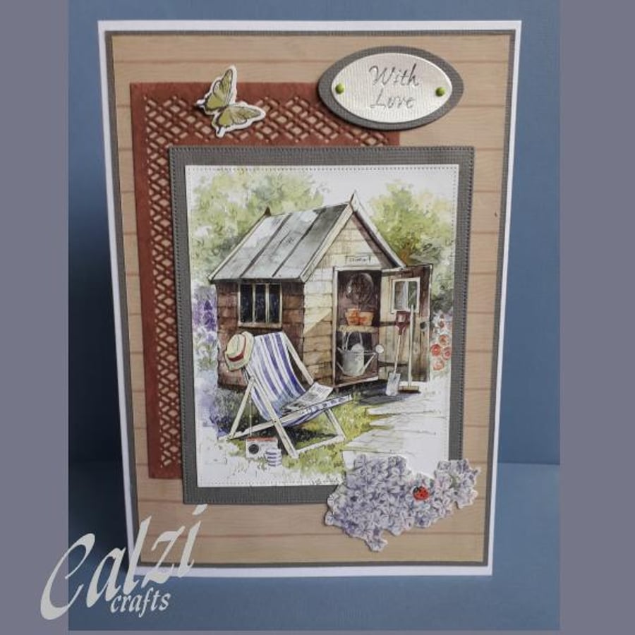 Garden Shed & Deckchair Father's Day Card