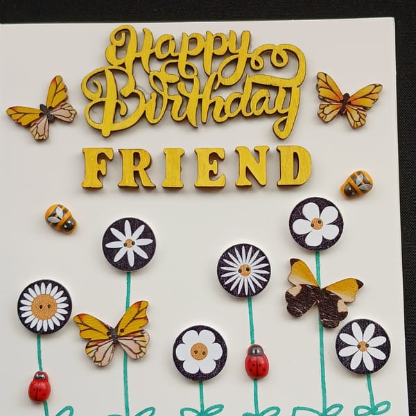 Handmade, friend birthday card 