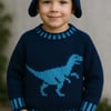 Knitting Pattern Dinosaur Sweater and Hat (Velociraptor). Digital Pattern