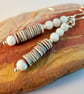 Aquamarine, Shell And Sterling Silver Earrings - Handmade In Devon - Free UK P&P - Image 3