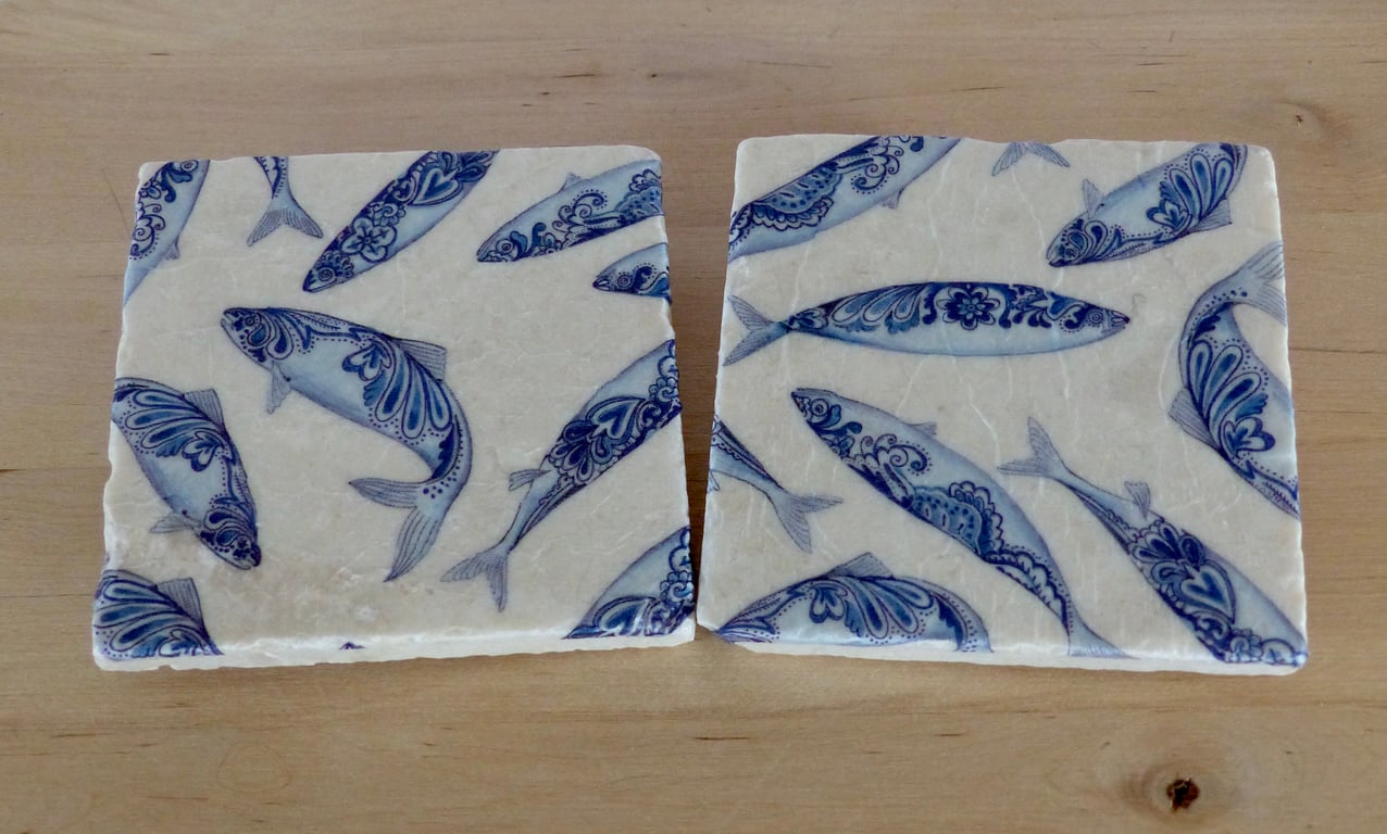 Marble 'Fish' Coasters
