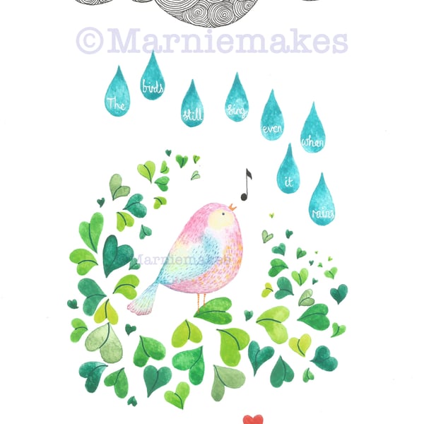 Even When It Rains - A4 Giclee Print