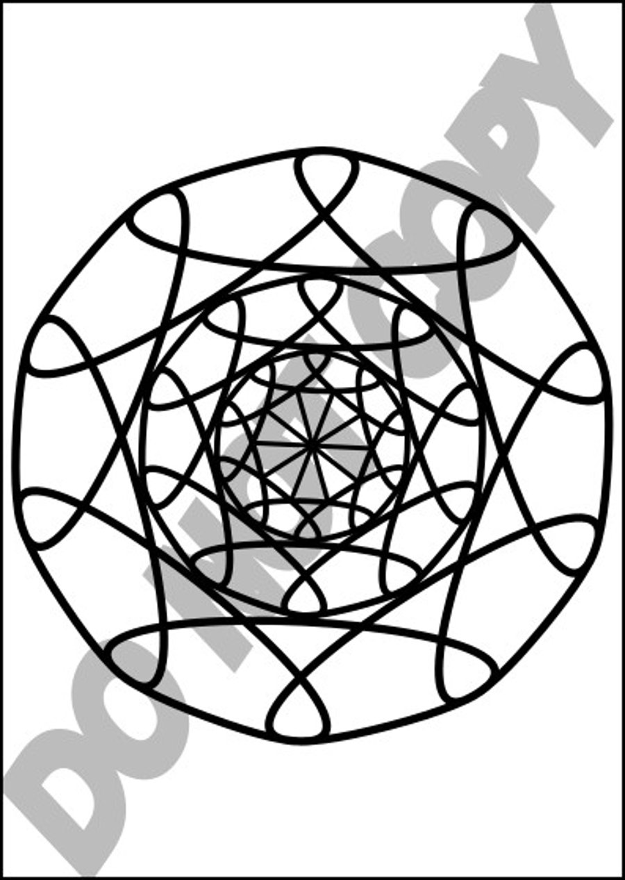 Kaleidoscope 1.1 Print Stencil - Reusable - DIY