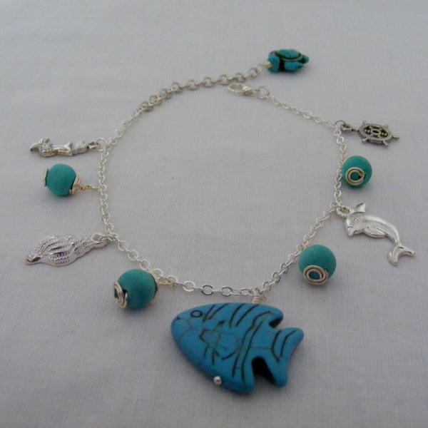Turquoise Charm Anklet
