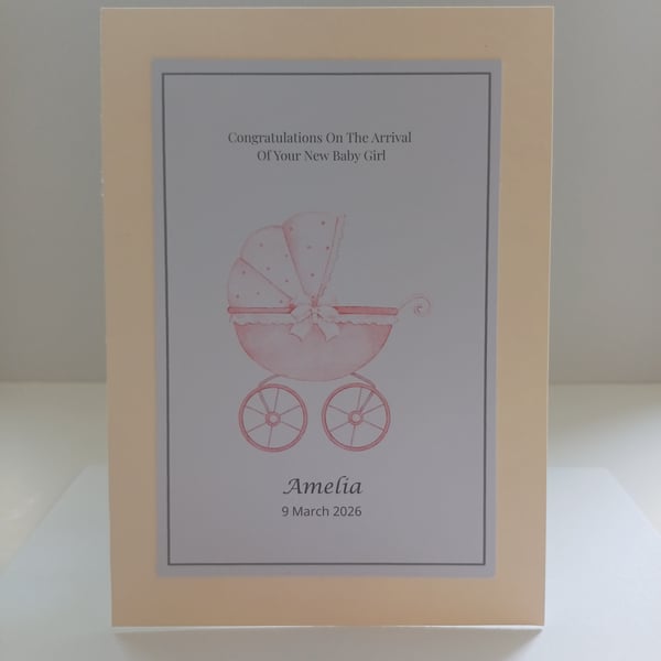 Personalised Baby Girl Keepsake, New Baby Gift, Personalised Nursery Keepsake