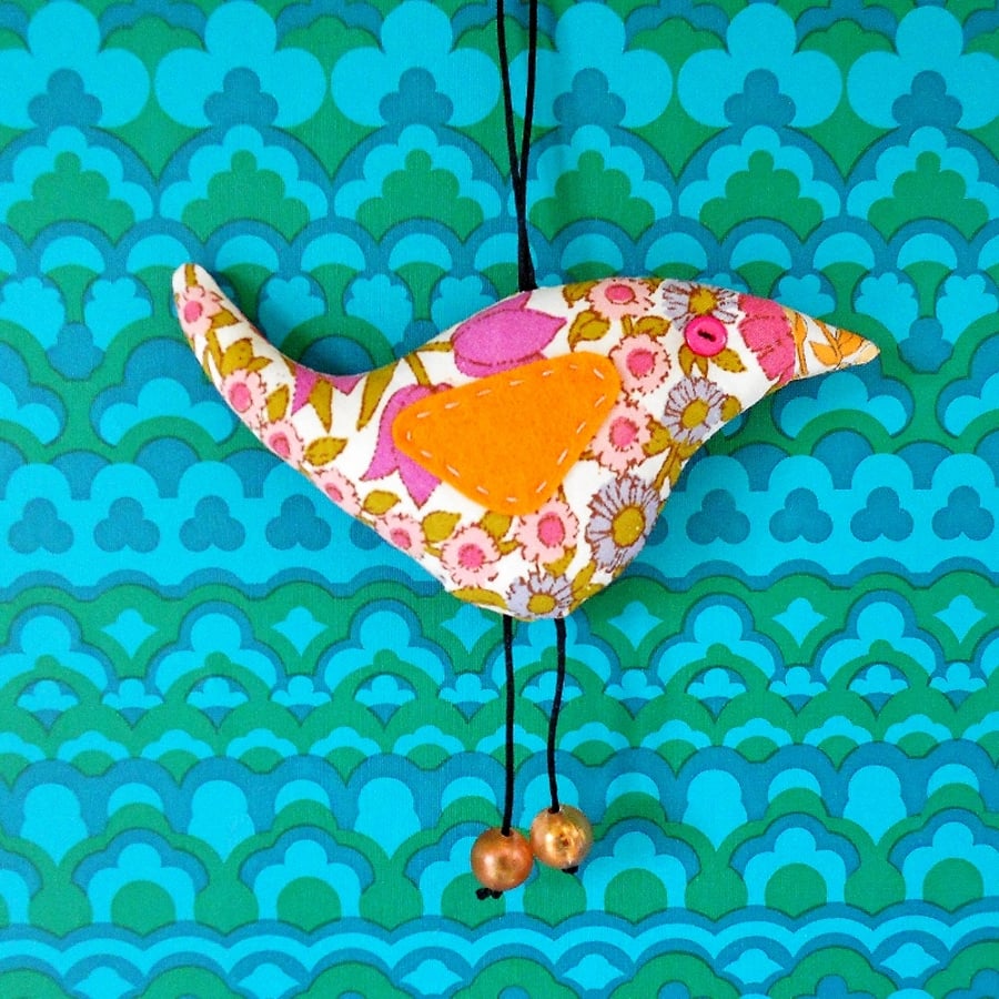 Vintage fabric Bird