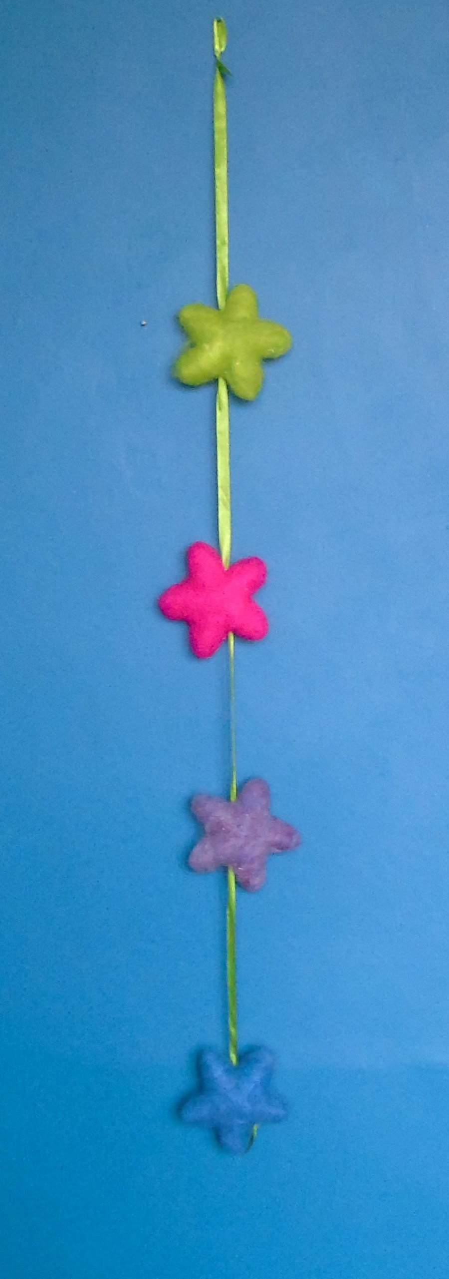 Seconds Sunday Needle Felted Star Hanging Decoration - Pastels