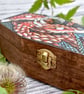 Dragons with egg coffin shaped box. Pyrography with colour. - Image 4