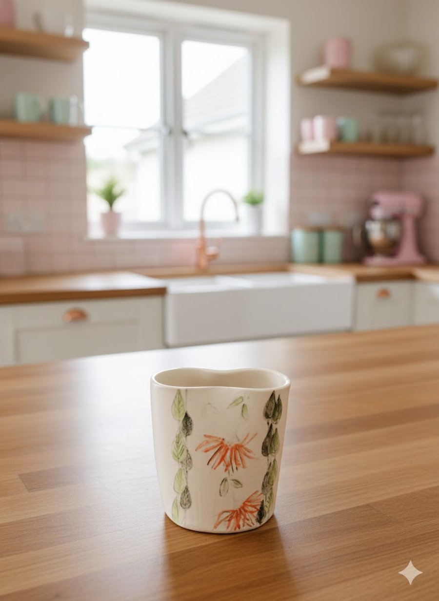 Dancing Flowers Vase - handmade ceramic