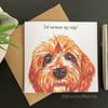 Apricot Cockapoo Art Card - Blank or Personalised for any occasion