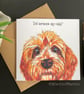 Apricot Cockapoo Card; Birthday, Blank or Personalised for any occasion - Image 1