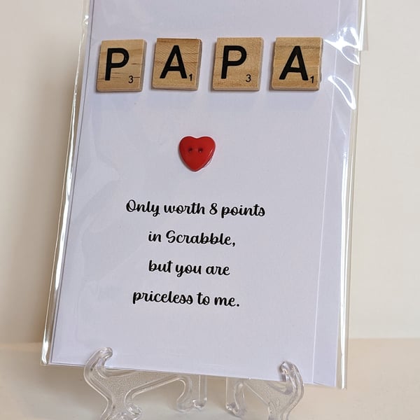  Papa only worth 8 points in Scrabble greetings card