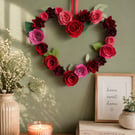 Heart Shaped Rose Hanging Decoration in Reds and Pinks  A Very Pretty Gift