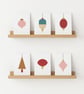 Pack of 6 -  Christmas Cards - A6 White Linen Note Cards & Envelope Set