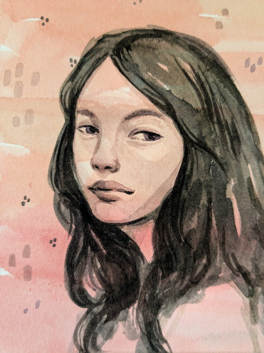 Faded Portrait Original Watercolour Illustration
